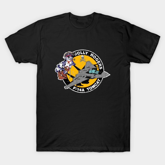 F-14 Tomcat - Jolly Rogers F14A Tomcat - WB Grunge Style T-Shirt by TomcatGypsy